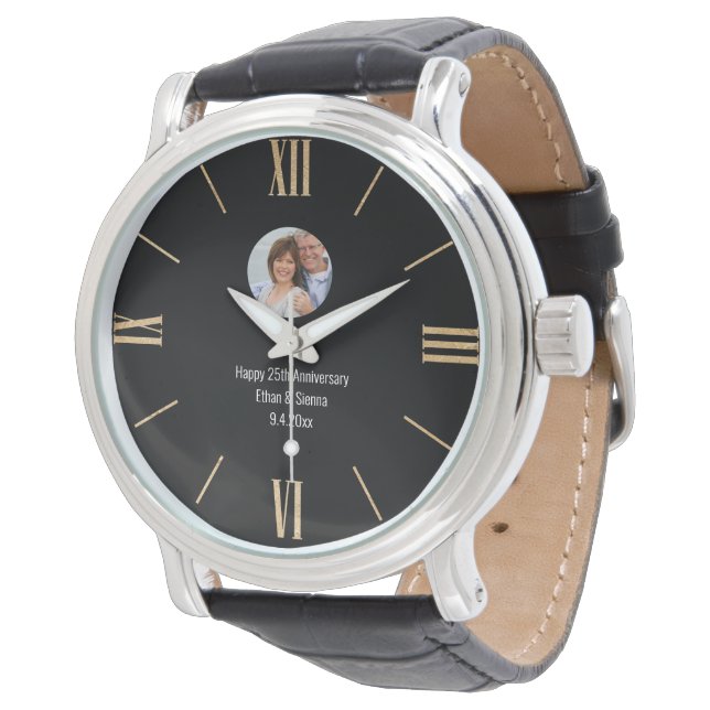 Moderne Foto-Uhr Armbanduhr (Schrägansicht)