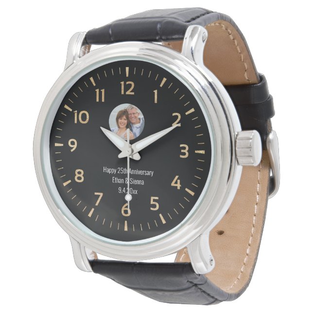 Moderne Foto-Uhr Armbanduhr (Schrägansicht)