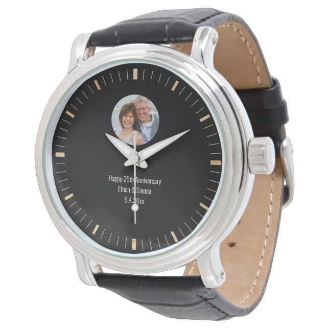 Moderne Foto-Uhr Armbanduhr (Schrägansicht)