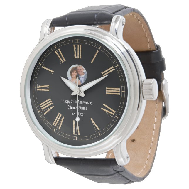 Moderne Foto-Uhr Armbanduhr (Schrägansicht)