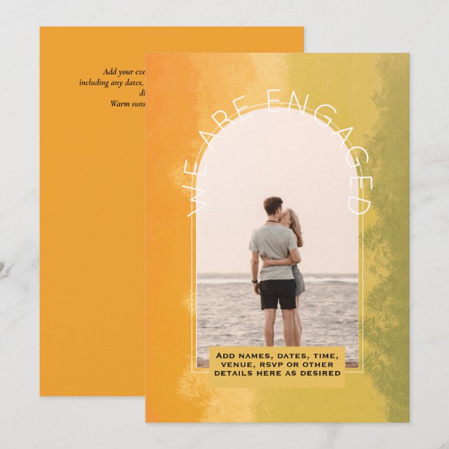 MODERNE FOTO-VERLOBUNG INVITE - Gemischte Farben Einladung (Vorne/Hinten)