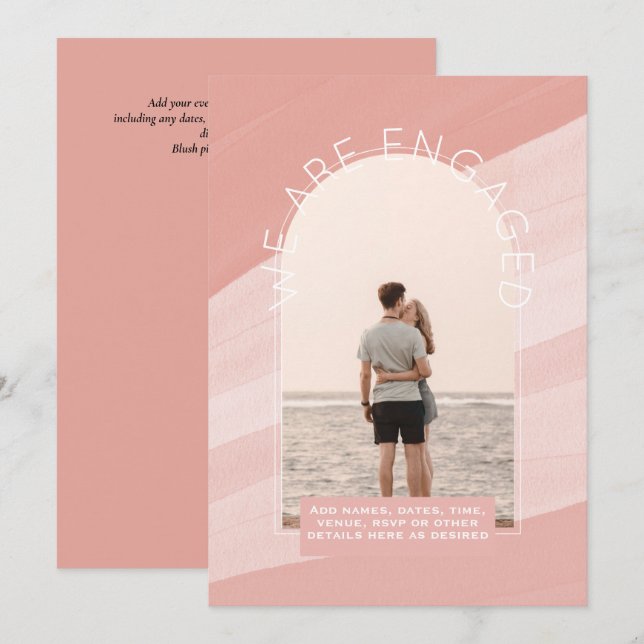 MODERNE FOTO-VERLOBUNG INVITE - Gemischte Farben Einladung (Vorne/Hinten)