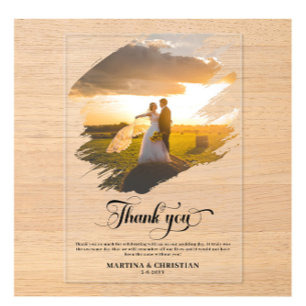 Moderne Foto Wedding Vielen Dank Acryleinladungen