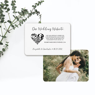 Moderne Foto Wedding Website Herz QR Code UAWG Begleitkarte