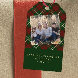 Moderne Foto Weihnachtsfamilie Geschenkanhänger