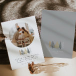 Moderne Foto Weihnachtskarte Feiertagskarte<br><div class="desc">Diese Weihnachtskarte besticht durch ein schlichtes minimalistisches Design mit modernen Weihnachtsbäumen und einem Schriftart aus einer Serie.</div>