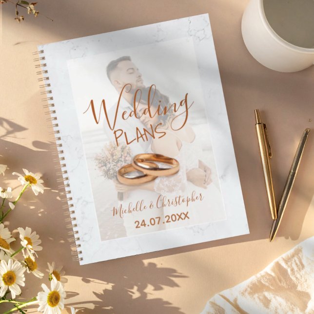 Moderne Foto White & Gold Hochzeitspläne Planer (Von Creator hochgeladen)