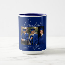 Moderne Fotoanzeige zur Abschlussfeier Tasse