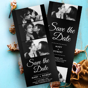 Moderne Fotoautomaten-Hochzeit "Save the Date"-Ein