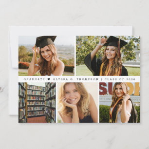 Moderne Fotocollage-Absolventenfoto Klasse von 202 Einladung
