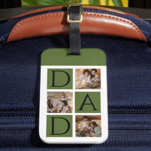 Moderne Fotocollage "Daddy" Gepäckmarke Gepäckanhänger