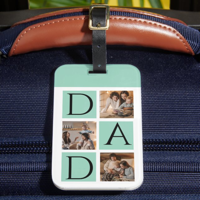 Moderne Fotocollage "Daddy" Gepäckmarke Gepäckanhänger (Vorderseite Insitu 2)