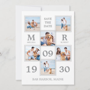 Moderne FotoCollage Einzigartige Hochzeit retten d Save The Date