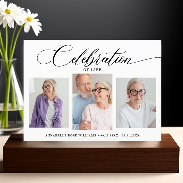 Moderne Fotocollage-Feier des Lebens Einladung (Von Creator hochgeladen)
