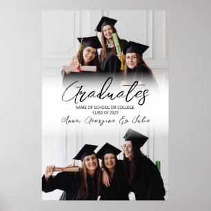 Moderne Fotocollage Friends Graduation Party Poster
