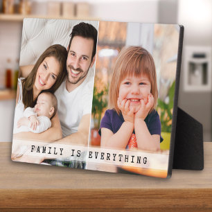 Moderne Fotocollage für 2 Fotos Familie Ist Alles  Fotoplatte