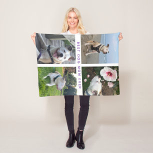 Moderne Fotocollage für die beste Hundemutter Fleecedecke