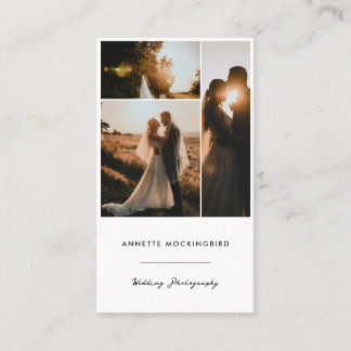 Moderne Fotocollage-Hochzeitsfotografie-Script Visitenkarte