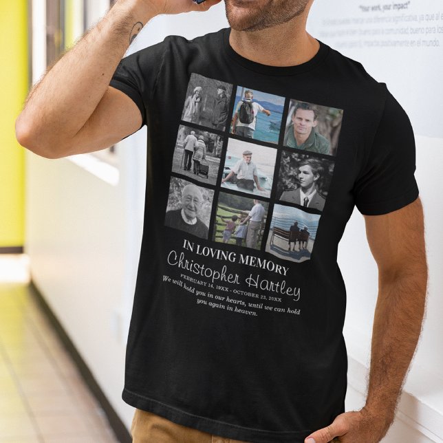 Moderne Fotocollage in Love Memory Memorial T-Shirt (Von Creator hochgeladen)
