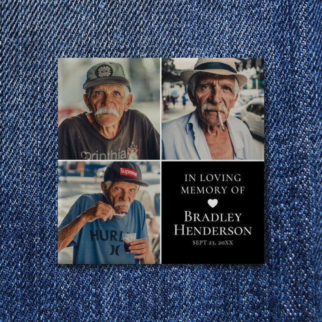 Moderne Fotocollage Memorial Keepake Button (Von Creator hochgeladen)