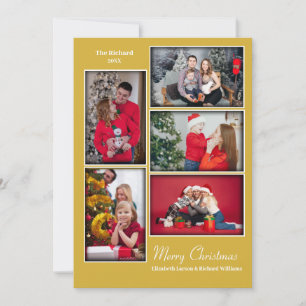 Moderne Fotocollage Minimal Gold Weihnachten