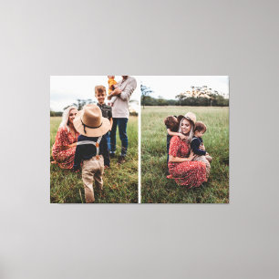 Moderne FotoCollage mit 2 Familienfotos   Entwerfe Leinwanddruck