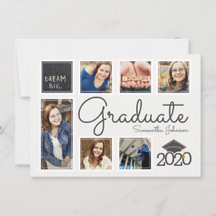 Moderne Fotocollage-Mütze Abschlussankündigung