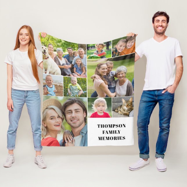 Moderne Fotocollage Name Fleece Blanket (Beispiel)