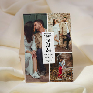 Moderne Fotocollage Save-The-Date-Einladung Save The Date