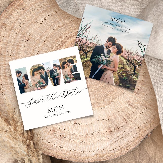 Moderne Fotocollage Save the Date Liebe Letters (Von Creator hochgeladen)