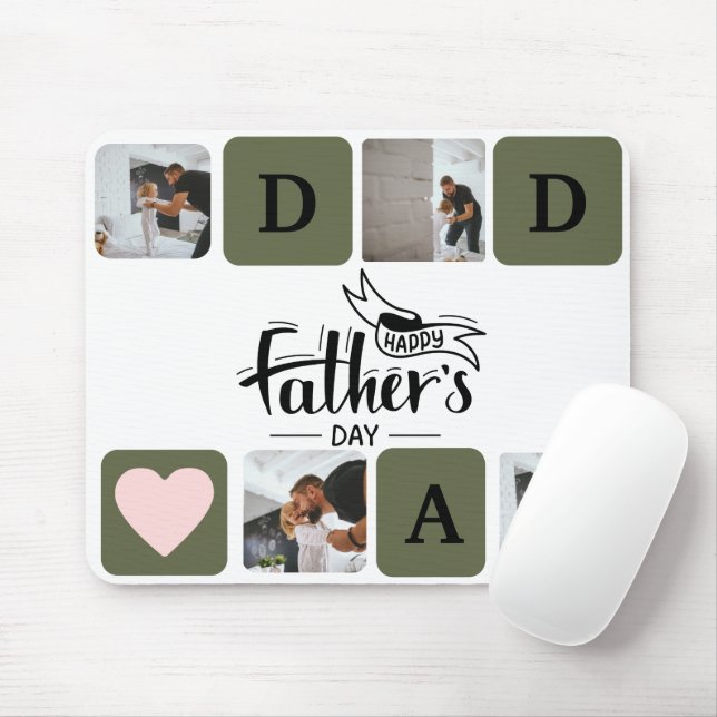 Moderne FotoCollage Vatertag Mousepad (Mit Mouse)