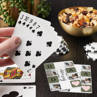 Moderne FotoCollage Vatertag Spielkarten