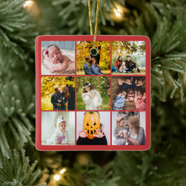 Moderne FotoCollage Was für ein Jahr Rot Keramikornament