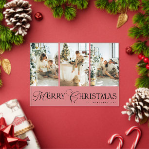 Moderne Fotocollage-Weihnachtskarte mit 3 Fotos 'F Acryleinladungen