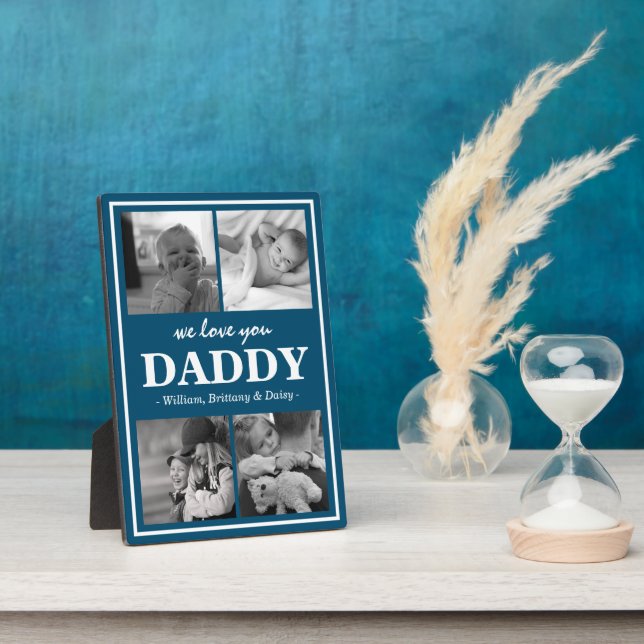 Moderne FotoCollage | Wir Liebe Sie Daddy Fotoplatte (Seite)