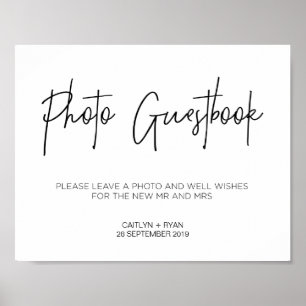 Moderne Fotogästebuch-Hochzeitsschild Poster