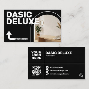 Moderne Fotogeschäftskarte mit Logo und QR-Code Visitenkarte