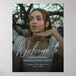 Moderne Fotograduationsparty-Einladungsschriftzug Poster