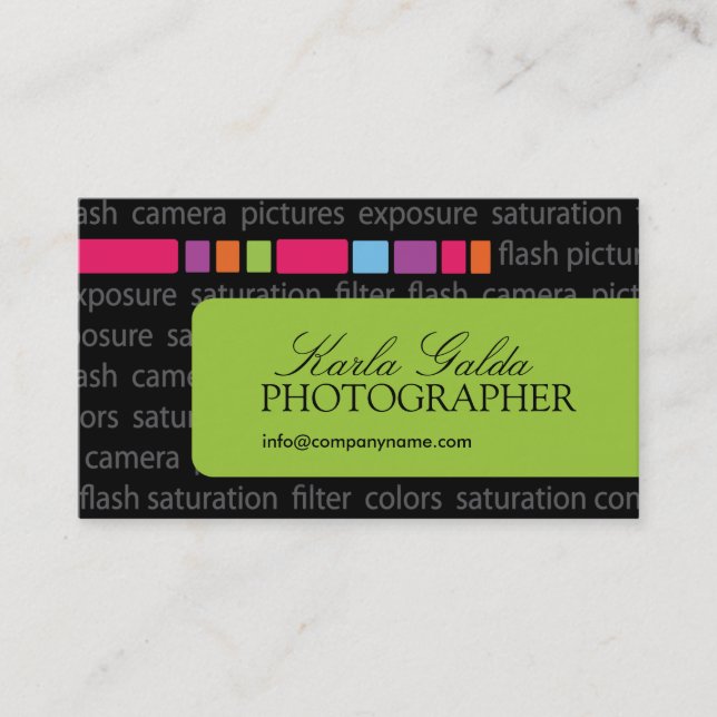 Moderne Fotograf-Visitenkarte Visitenkarte (Vorderseite)