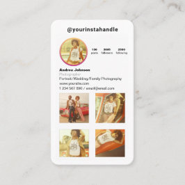 Moderne Fotografen folgen Instagram Profile Foto Visitenkarte