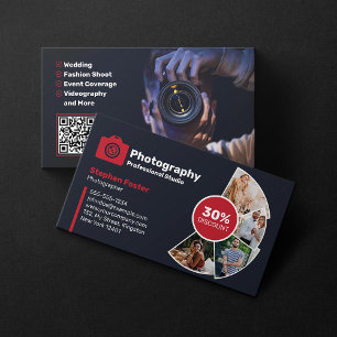 Moderne Fotografie Foto Fotograf QR-Code Visitenkarte