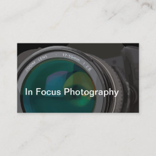 Moderne Fotografie-Kameraobjektiv Visitenkarte