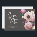 Moderne fotografische Blumenhochzeit retten das Da Save The Date<br><div class="desc">Moderne fotografische Blumenhochzeit rettet das Datum. In Purpur,  Rosa,  Braun und Grün. Moderne nehmen rustikale Hochzeit mit Schrift-Handschrift.</div>