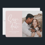 Moderne fotografische Blumenhochzeit retten das Da Save The Date<br><div class="desc">Moderne fotografische Foto Hochzeit speichern das Datum. In Purpur,  Rosa,  Braun und Grün. Moderne nehmen rustikale Hochzeit mit Schrift-Handschrift.</div>