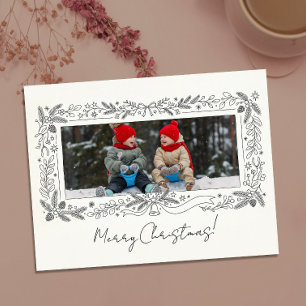 Moderne fotografische Familien-Weihnachts-Botanik- Postkarte