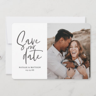 Moderne fotografische florale Hochzeit Erinnern Si Save The Date