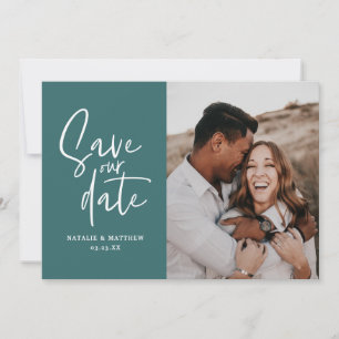Moderne fotografische florale Hochzeit - Termin sp Save The Date