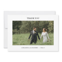 Moderne Fotohochzeit Dankeskarten