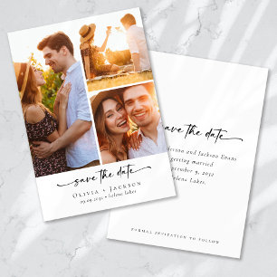 Moderne Fotohochzeit Kalligrafie-Skript Save The Date