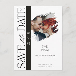 Moderne Fotohochzeit - Save-the-Date-Postkarte Postkarte